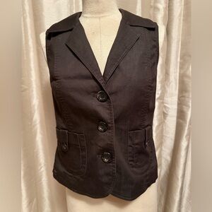 Willi Smith Black Button-Up Vest